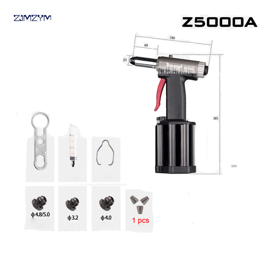 Z5000A Commercial Pneumatic Rivet Gun Hydraulic Riveting Tool Air Riveter Power Tool For 0.5-0.7Mpa Gas pressureblind rivets