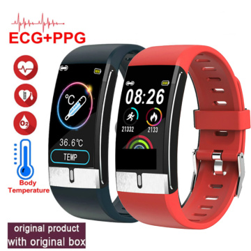 FromPRO E66 Body Temperature ECG PPG Smart Bracelet Fitness Tracker Heart Rate Monitor Al Medical Diagnosis Smart Watch VS T1