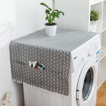 Geometric Refrigerator Cloth Single Door Refrigerator Dust Cover Pastoral Double Open Towel Washing Machine Cover Towel 1pcs