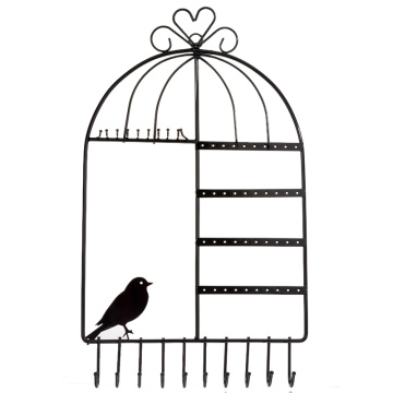 Black Bird Cage Jewelry Rack Jewelry Earrings Jewelry Display Stand Earrings Necklace Stand Wall Clothing Hanging Rack