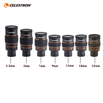 Celestron X-Cel LX 2.3mm 5mm 7mm 9mm 12mm 18mm 25mm ocular 60 grados telescopio gran angular nebulosa ocular planetario 1,25