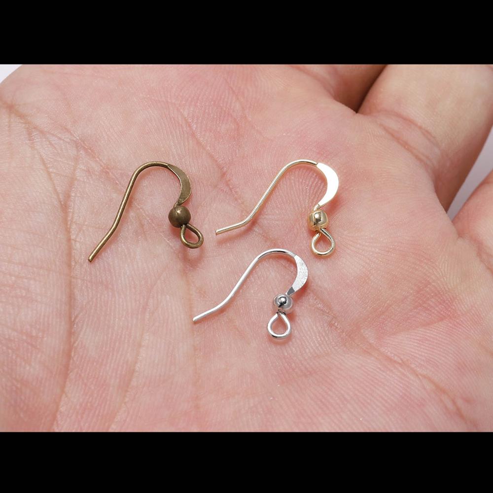 100Pcs 19*18mm Earring Components Hooks Twist Gold Bronze Ear Hook Clasps Earring Wires Findings For DIY Jewelry Making