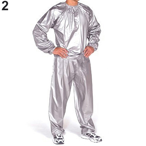 Unisex Sauna Suit PVC Fitness Weight Loss Sweating Sauna Suit Exercise Gym Pullover Sports Suit Calories Burner