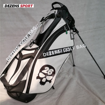 DEZENS New Skull printing Golf Bag PU Men Women Full Clubs Set Standard Black /White Golf Bags