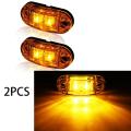 2 Yellow Oval Oblong Surface Mount LED Brake Stop Turn Tail Light Trailer Truck Sealed