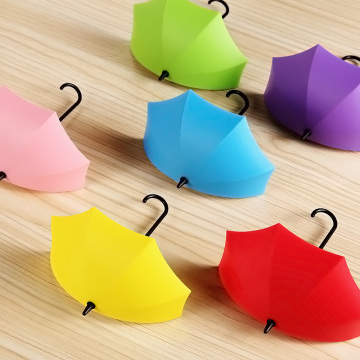 3Pcs Colorful Umbrella Wall Hook Key Hair Pin Holder Organizer Decorative New Umbrella Wall Hooks -Drop