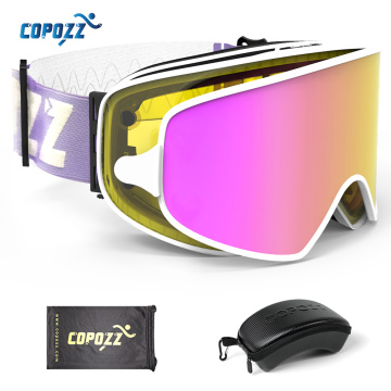 COPOZZ Magnetic 2 in 1 Ski Goggles with Case 2 Lenses for Night Skiing Ski Mask Anti-fog UV400 Snowboard Goggles for Men & Wome