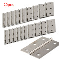 20 Pcs 6 Mounting Holes Jewelry Box Window Cabinet Furniture Repair Bookcase Stainless Steel Hinges Door Connector Durable Home