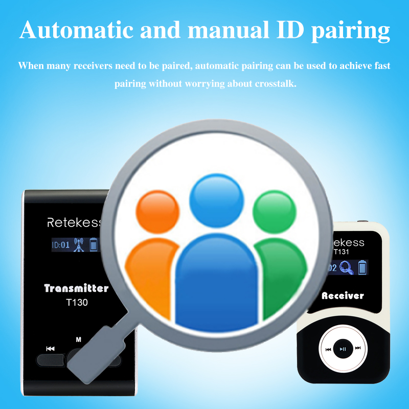 RETEKESS T130 Tour Guide System Wireless Transmitter +15 Receiver For Factory Government Logistics Training Church Translation