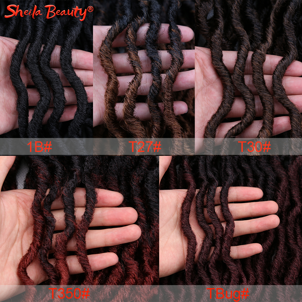 18 inch Ombre faux locs crochet hair synthetic soft dreads dreadlocks hair pre stretched curly braiding hair extensions