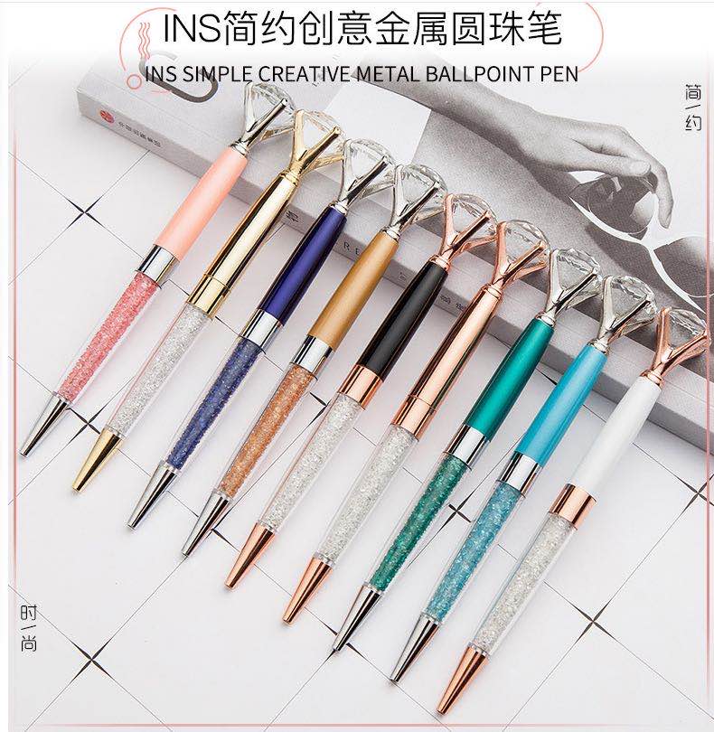 Free Laser Logo Free DHL Ship Hot Diamond Stone Metal Pens Best For Company Corporate Gifts,Business Gifts