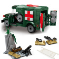 SEMBO 262pcs Military Ambulance Building Block Compatible WW2 vehicle Army truck US Soldier Bricks Educational toys for children