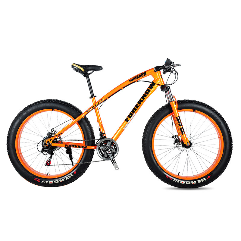 FOREKNOW XD001 Adult Students Mountain Fat Bike 27speed Road Bicycle Men 26Inch Wheel Steel Frame Oil Spring Fork Front ForkRide