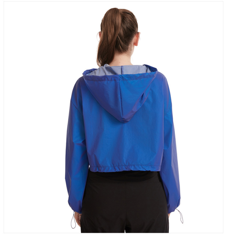 Crop Rainbow Reflective Windbreaker Jacket