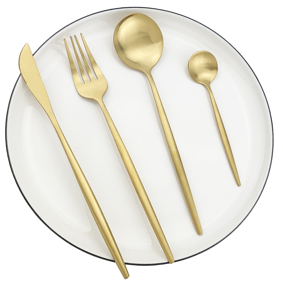 4Pcs/1Pc Matte Flatware Set 304 Stainless Steel Dinnerware Set Gold Cutlery Set Knife Fork Spoon Tableware Kitchen Silverware