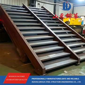 Premium Checkered Plate Step Steel Stair Assembly