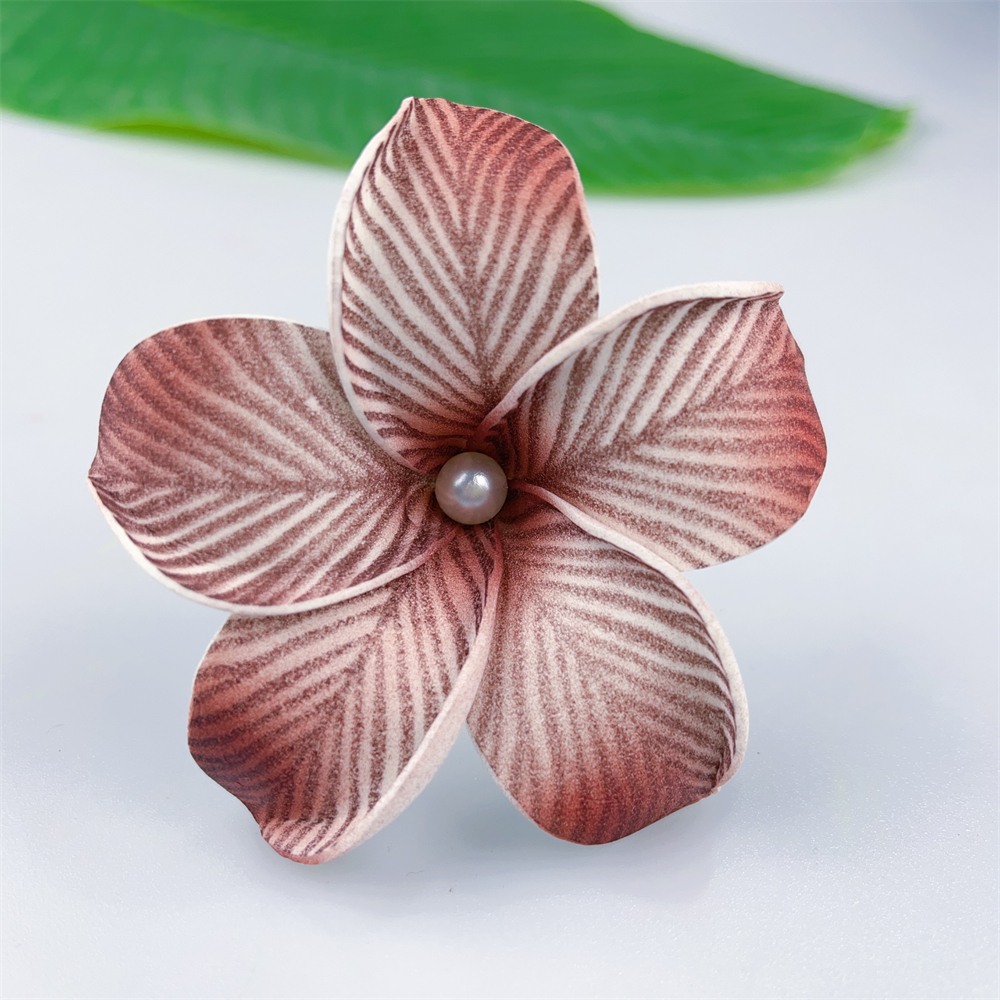 Kn Hf019b Wt Plumeria Hair Pick