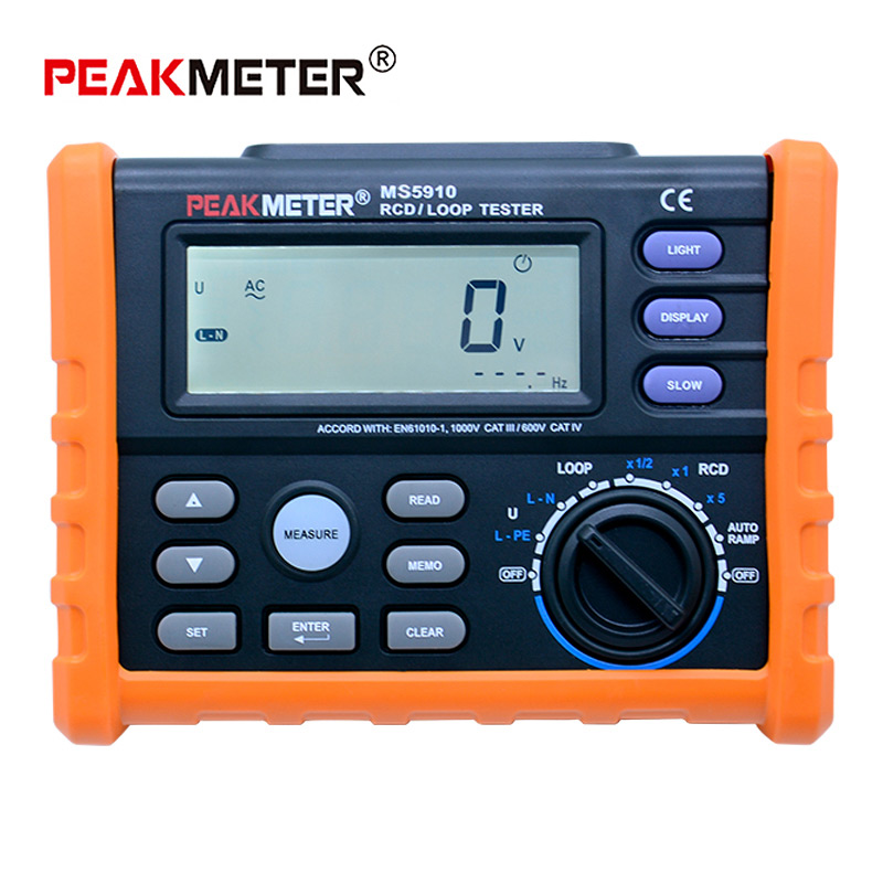 PM5910 Digital resistance meter RCD loop tester circuit switch tester Trip-out Current/Time Test RL Meter with USB Interface