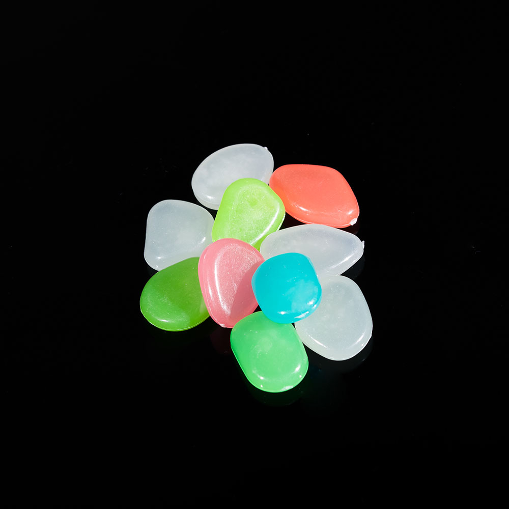 10Pcs Light-Emitting Artificial Pebble Stone Cute Fashion Glow in the Dark Walkway Aquarium Garden Fish Tank Decor Decoration