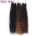 Full Star 22" Senegalese Twist Ombre Braiding Hair Curly Ends 80g Synthetic Hair Extensions Crochet Braids 20 strands/lot Black