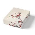 Winter Plum Blossom Flowers Comforter Sets Twin White Base Small Birds Duvet Cover Teens Youngs Red Flowers