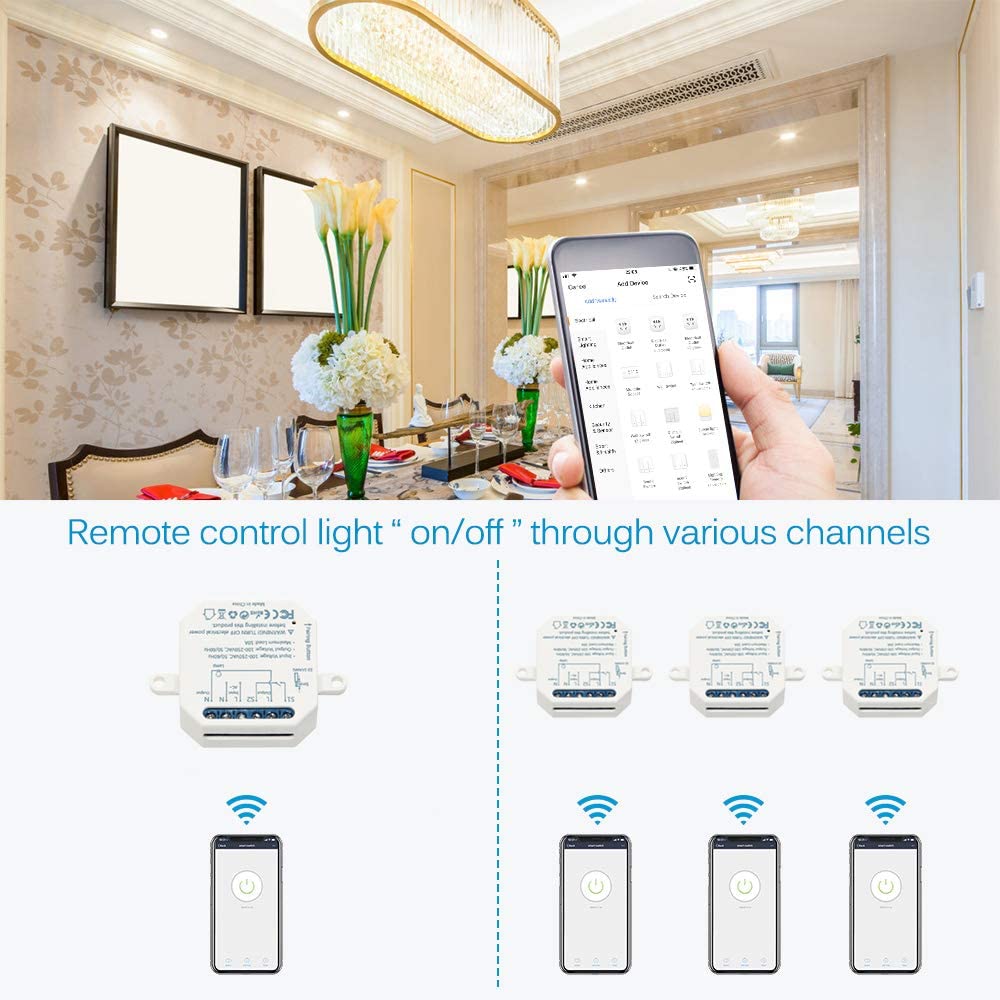 LoraTap Smart Home Wifi Switch Light Automation 1 Gang 10A Timer DIY Works with Google Home Amazon Alexa Remote Controller