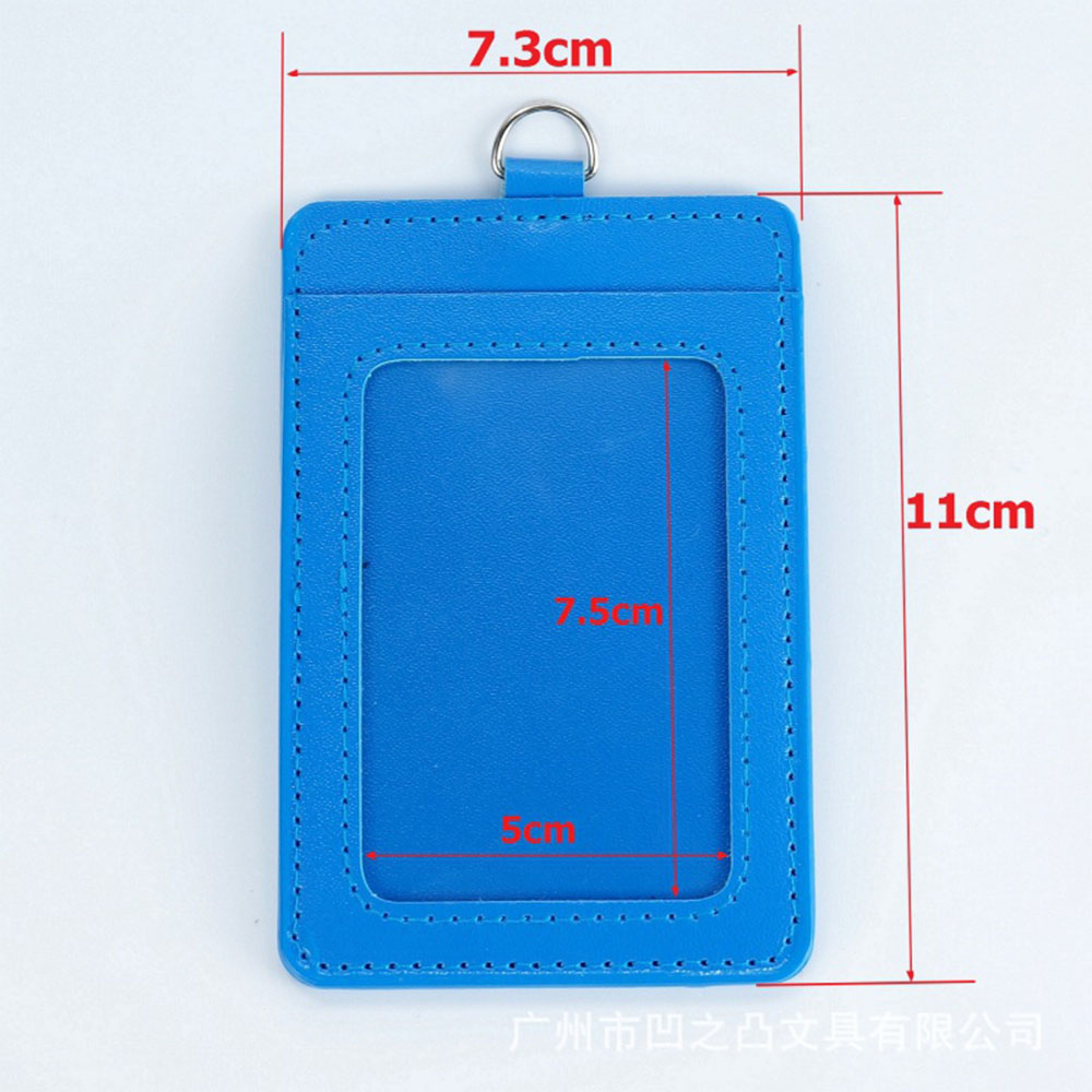Luxury quality PU Leather material double card sleeve ID Badge Case Clear Bank Credit Card Badge Holder Accessories Card Case