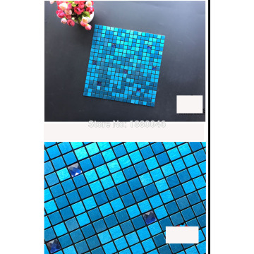 1box 11pieces blue color Mosaic Tiles Square Mosaic Tiles Aluminum Composite Panel Mosaic wallpaper wall sticker
