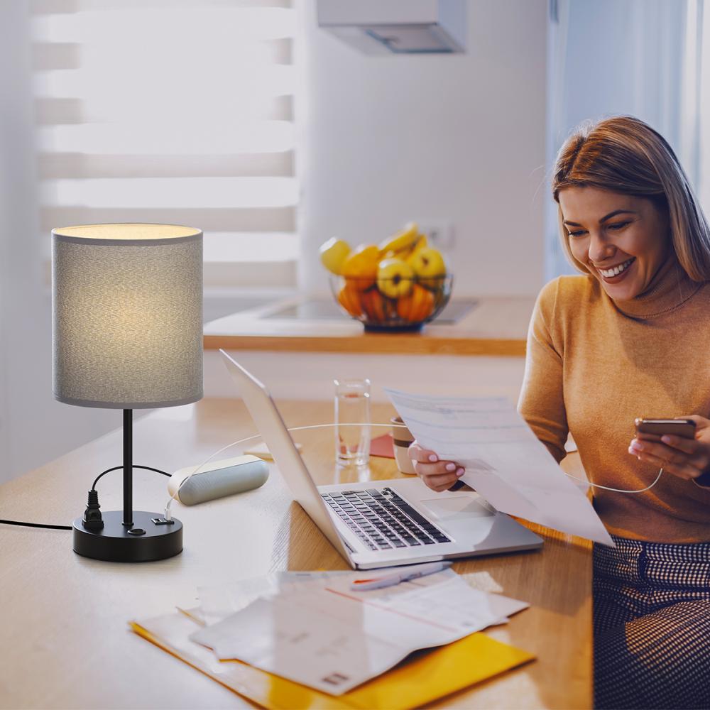 Bedside Table Lamps with 2 USB Charging Ports