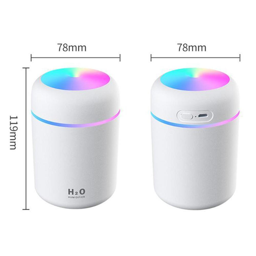 Air Humidifier Ultrasonic Aroma Essential Oil Diffuser 300ml USB Cool Mist Maker Aromatherapy with Colorful Lamp for Home Car