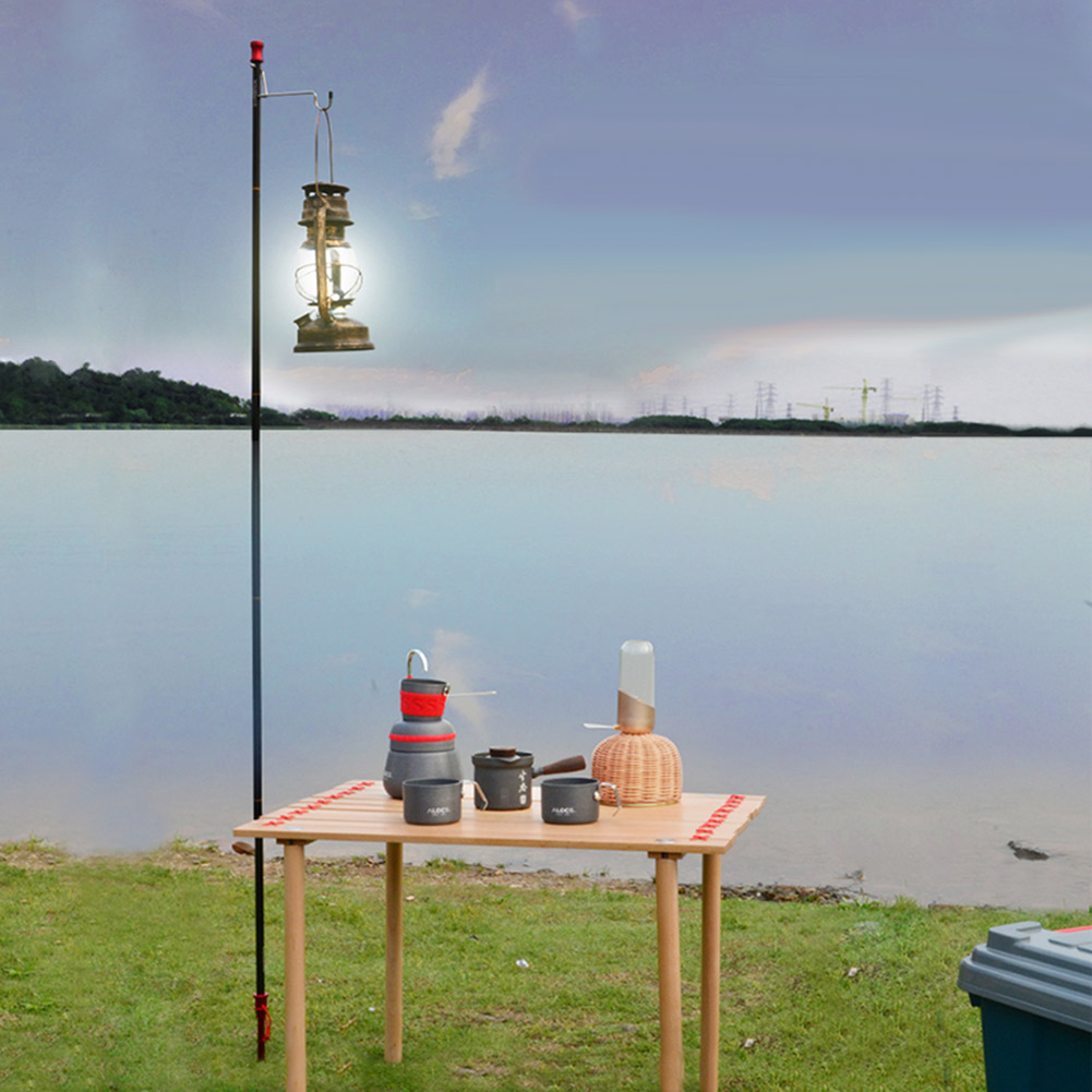 SUNDICK Outdoor Camp Fishing Folding Lamp Pole Hanging Light Fixed Holder Live broadcast Selfie Fixed Support Ground Plug Type