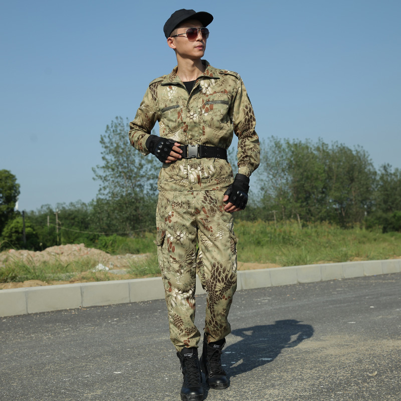 Outdoor boa pattern camouflage suit camouflage hunting men and women military uniforms special forces training wear