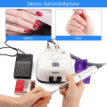 25W 35000RPM Electric Nail Drill Machine With Handpiece&Foot Pedal Speed Control&11 Drill Bits Manicure Nail Polisher Drill