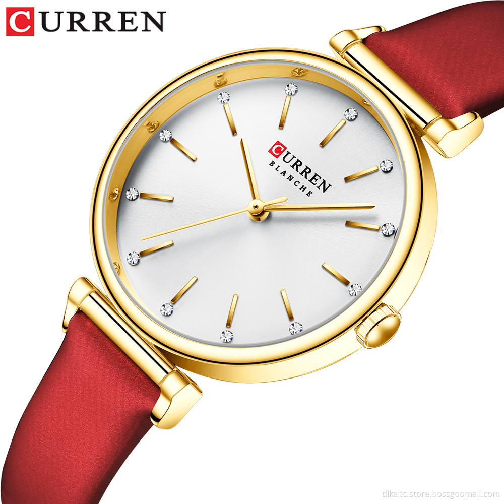 CURREN 9081 Fashion Rhinestones Dial Retro Charming Watch