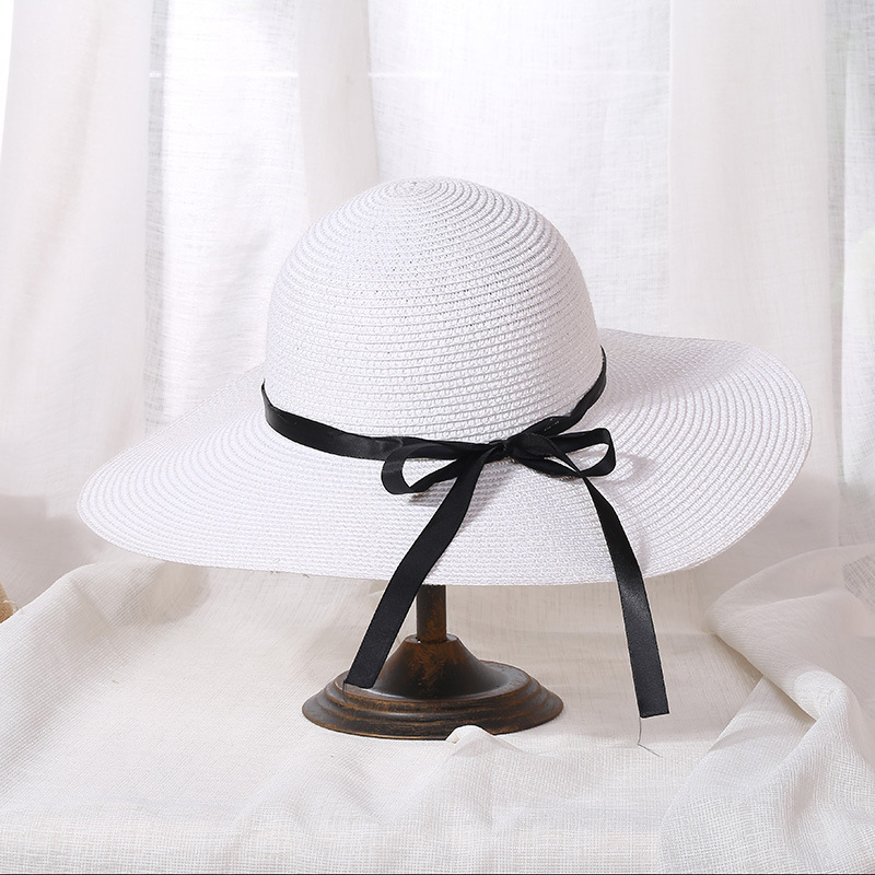 Summer straw hat Chapeau women big wide brim beach hat sun hat foldable sun block UV protection panama hat bone chapeu feminino