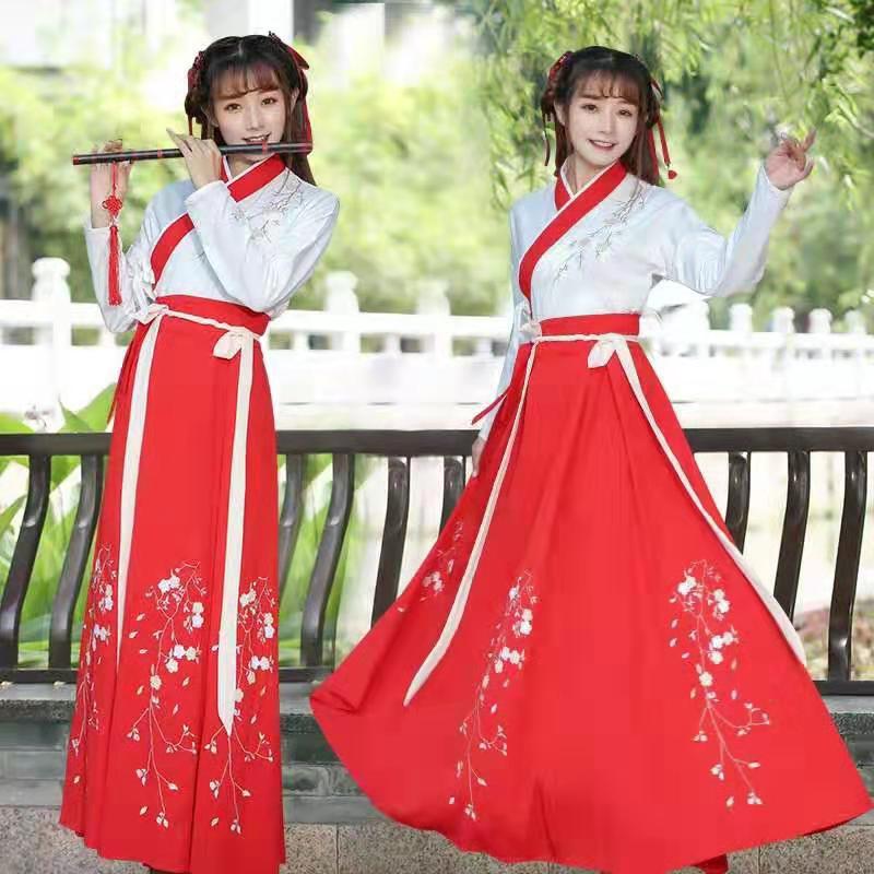 The New Hanfu Mulheres Women Plum Hanfu Costume Dress Fairy Skirt Fresh and Elegant Huaqing Pavilion Hanfu Clothing Chines Style