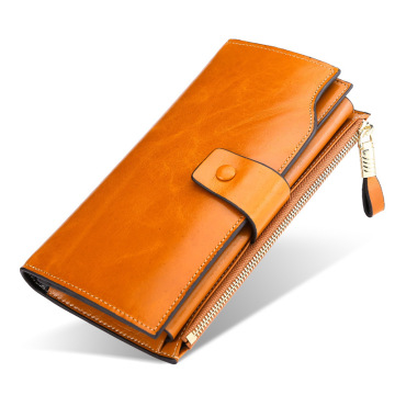 KEVIN YUN Vintage Luxury Women Wallets Genuine Leather Long Zipper Clutch Purse Large Capacity Card Holder Wallet
