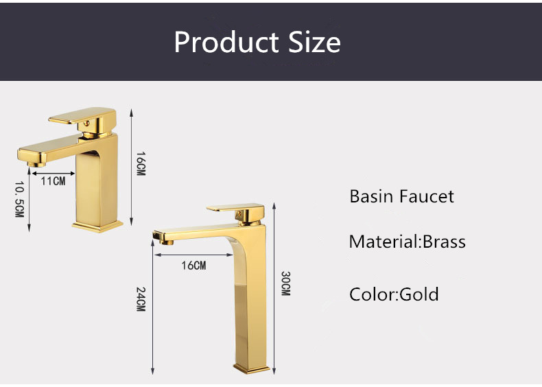 Basin Faucet Gold Bathroom Faucet Single handle Basin Mixer Tap Brass Lavotry Mixer Bathroom Sink Faucet Brass Sink Water Crane