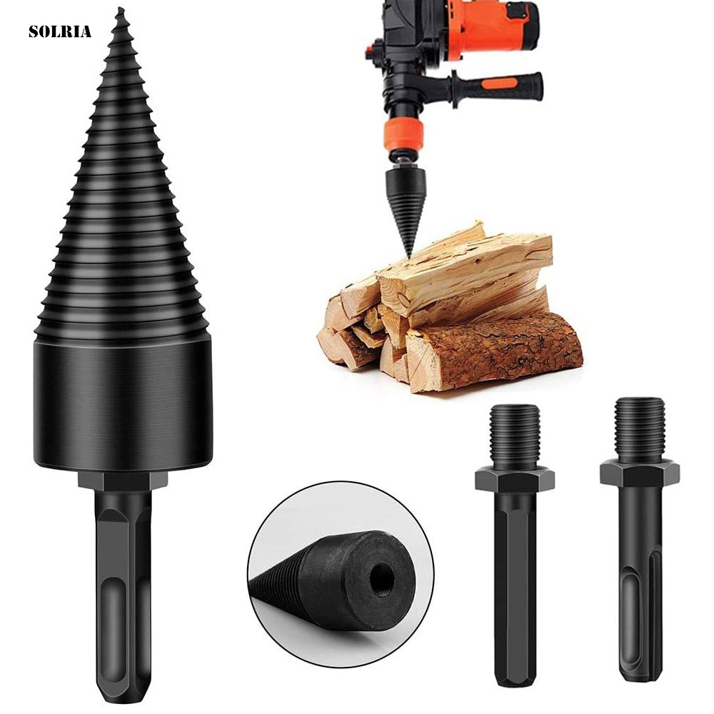 32/42MM Firewood Machine Drill Wood Cone Punch Driver Square Shank/Round Shank/Hex Shank Drill Bit Split Drill Woodworking Tool