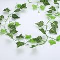 12pcs Hanging Green Leaf Garland Ivy Vine Foliage Plastic Fake Plants Artificial Party Supplies Wedding Garden Home Decoration