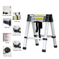 1.4M+1.4M Thickened Aluminum Alloy Telescopic Ladder Multi-purpose Herringbone Ladder Portable Home Folding Engineering Ladder