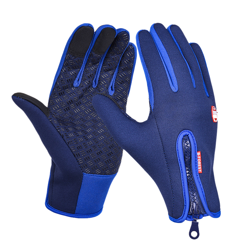 Touchscreen Cycling Gloves,Men Windproof Thermal Fleece Warm Bicycle Bike Ski Gloves,Waterproof Sports Full Finger Hiking Gloves