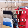 5 layers S Shape Clothes Hangers Pants Storage Hangers Cloth Rack Multilayer Storage Closet Organizer 1PC