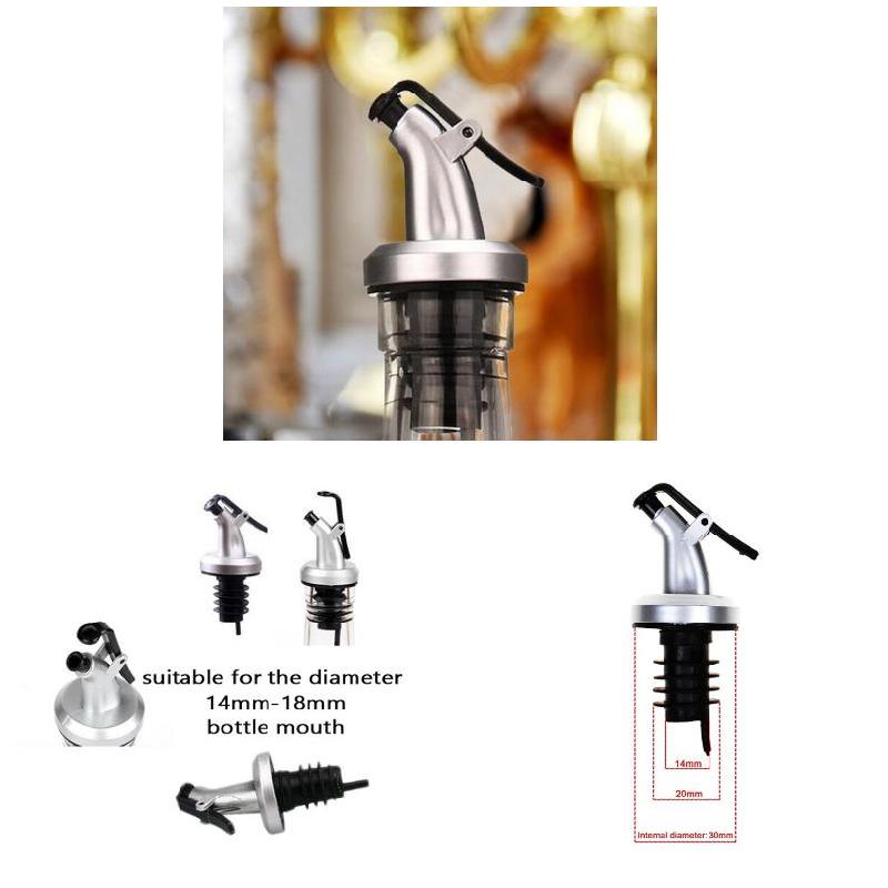 Oil Bottle Stopper Lock Plug Seal Leak-proof Food Grade Rubber Nozzle Sprayer Liquor Dispenser Wine Pourer Kitchen Bar Tool