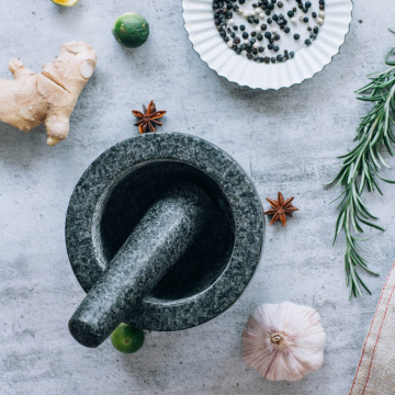 Mortar and Pestle Set Unpolished Heavy Granite for Kitchen Spices Herbs Pesto Grinder Spice Grinder Bowl Plantain Set Pessel