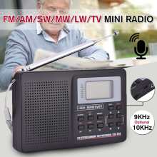 Portable Digital Radio FM Support FM/AM/SW/LW/TV Sound Full Frequency Radios Receiver Alarm Clock FM Radio Mini Full Band Radio