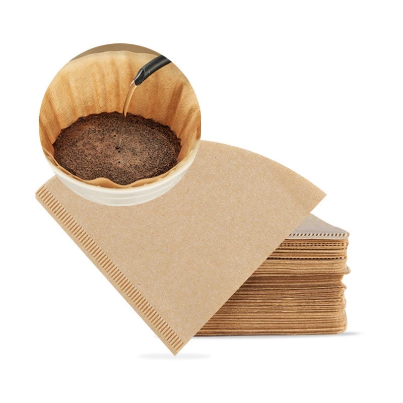 100Pcs/Bag Coffee Paper Filter For Coffee Hot Sale Wooden Hand-Poured Coffee Filter Drip Paper Kitchen Accessories