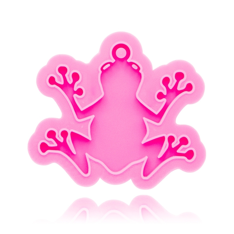 DIY Epoxy Resin Mold Cartoon Frog Shape Keychain Pendant Casting Silicone Mould R3MC