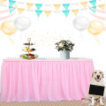 Tulle Table Skirt For Wedding Decoration Birthday Baby Shower Party Decor White Pink Tableware Tablecloth Home Textile 100x75 cm