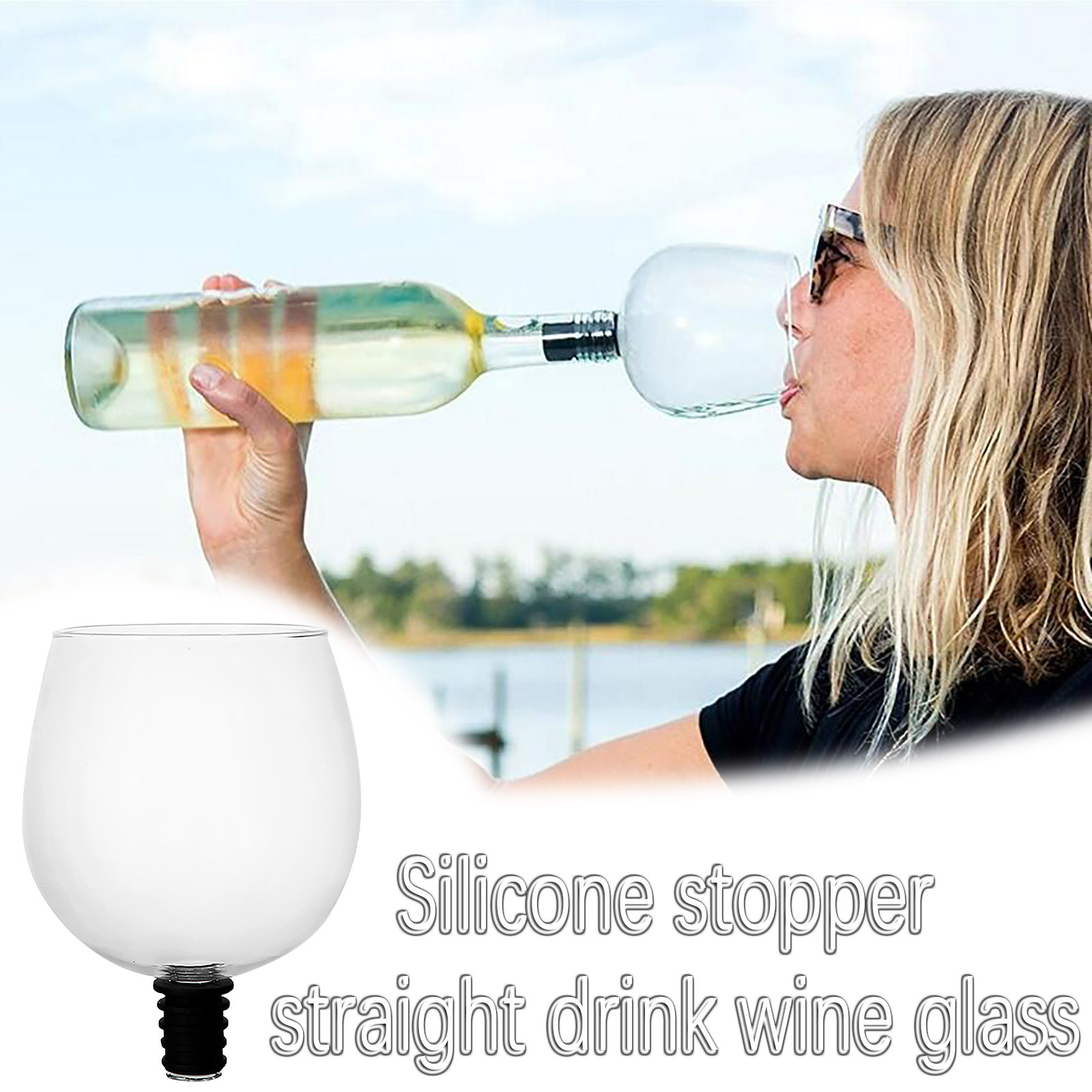 Glass Wine Bottle Durable Corks Binge Drinking Partner Red Wine Glass Bottle Wine Dedicated Booze Cup Perfect Topper Gift#YL10